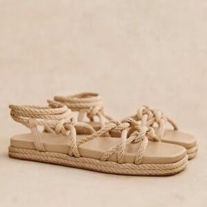 Sézane Rope Gladiator Sandals, 38/US7